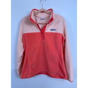 Columbia Fleece Pullover Women's XL Colorblock Snap Neck Cozy Warm
